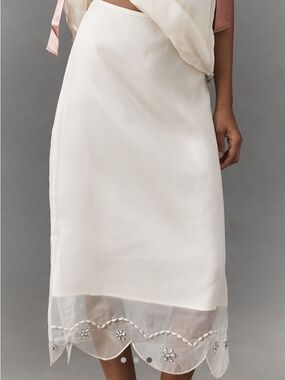 Anthropologie Crystal Encrusted Midi Skirt